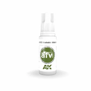 AK Interactive AFV Series: Washable White Paint Acrylic Paint 17ml 3rd Generation (AK11372)