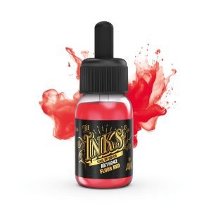 AK Interactive The INKS: Fluor Red 30ml Acrylic Ink (AK16042)