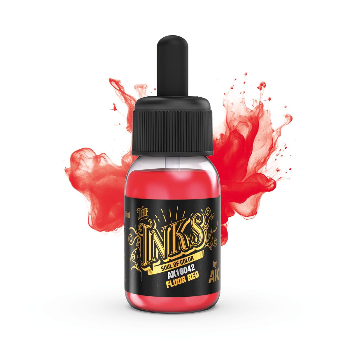 AK Interactive The INKS: Fluor Red 30ml Acrylic Ink (AK16042)