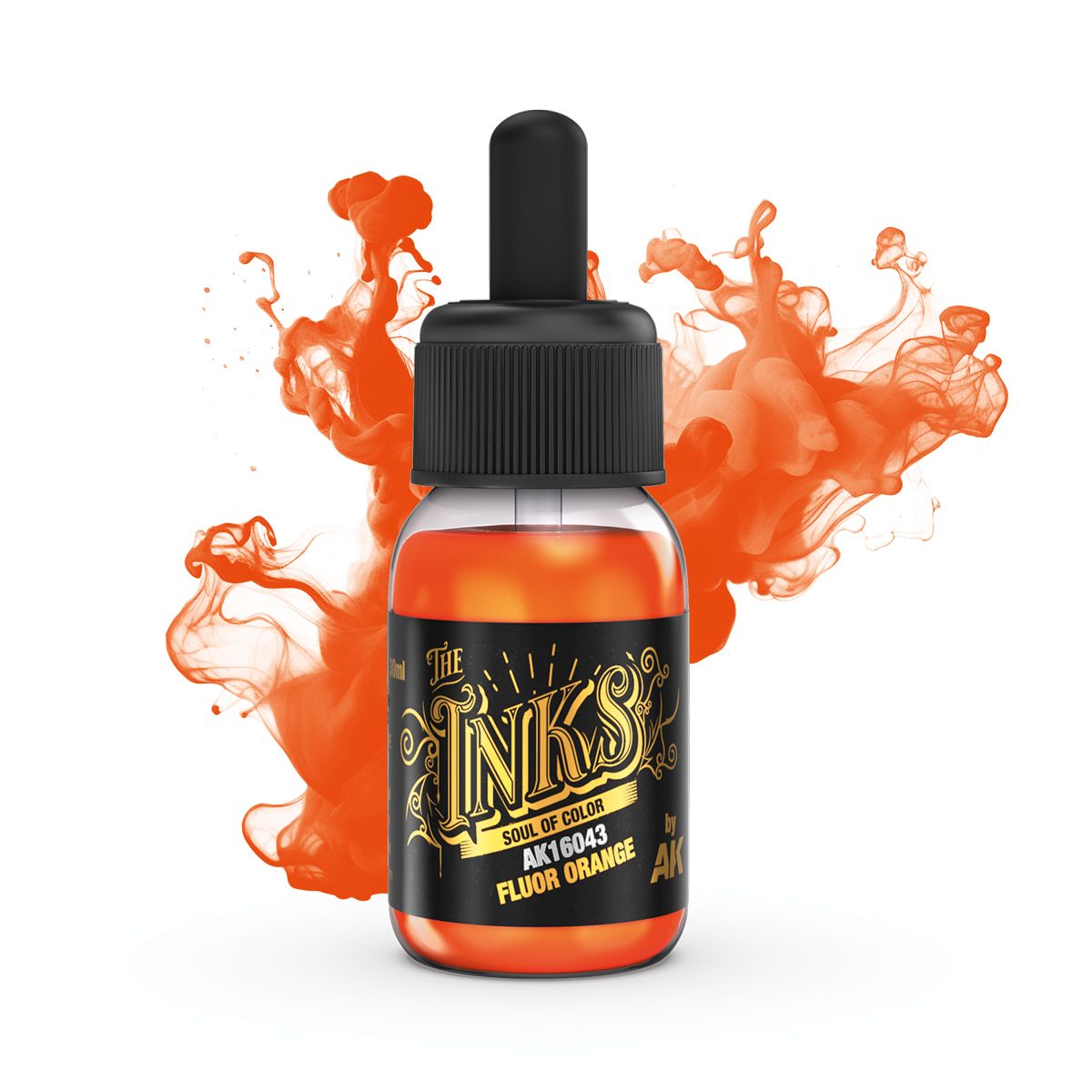 AK Interactive The INKS: Fluor Orange 30ml Acrylic Ink (AK16043)