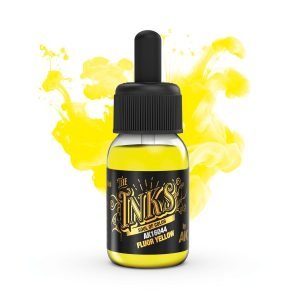 AK Interactive The INKS: Fluor Yellow 30ml Acrylic Ink (AK16044)