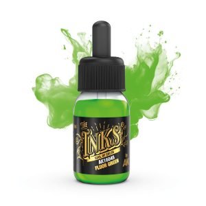AK Interactive The INKS: Fluor Green 30ml Acrylic Ink (AK16045)