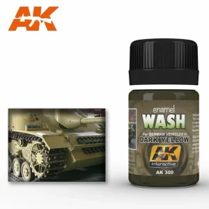 AK Interactive Weathering: Wash For Dark Yellow Vehicles 35ml Enamel Paint (AK300)