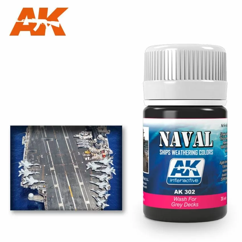 AK Interactive Weathering: Wash For Grey Decks 35ml Enamel Paint (AK302)