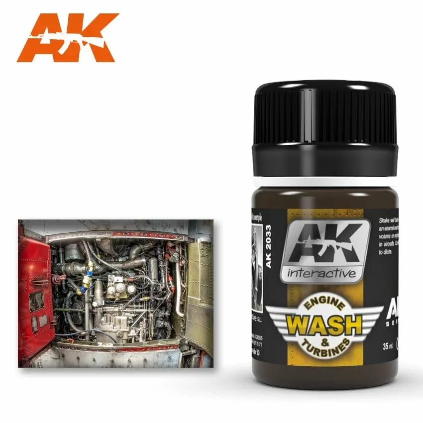 AK Interactive Weathering: Wash For Aircraft Engine 35ml Enamel Paint (AK2033)