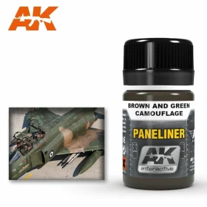 AK Interactive Weathering: Paneliner For Brown And Green Camouflage 35ml Enamel Paint (AK2071)