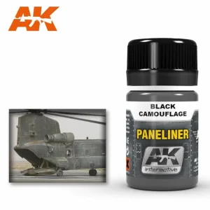 AK Interactive Weathering: Paneliner For Black Camouflage 35ml Enamel Paint (AK2075)
