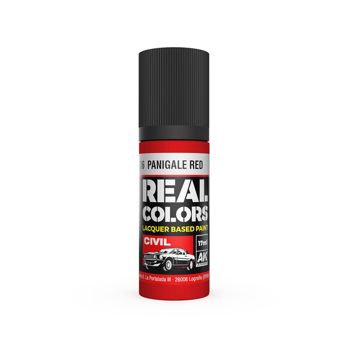 AK Interactive Real Colors: Panigale Red - 17ml Lacquer Paint RC836