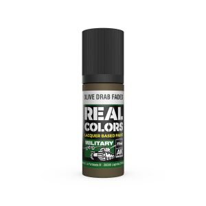 AK Interactive Real Colors: Olive Drab Faded - 17ml Lacquer Paint RC884