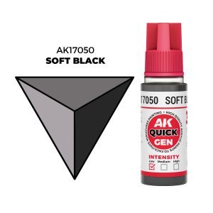 AK Interactive Quick Gen: Soft Black - 18ml Acrylic Paint AK17050