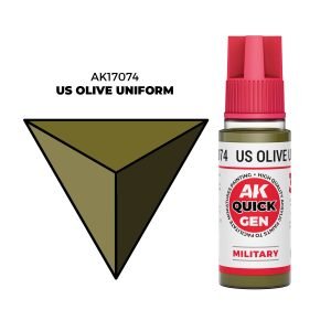 AK Interactive Quick Gen: US Olive Uniform - 18ml Acrylic Paint AK17074