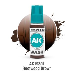 AK Interactive Acrylic Wash: Rotwood Brown Wash 18ml - AK19301