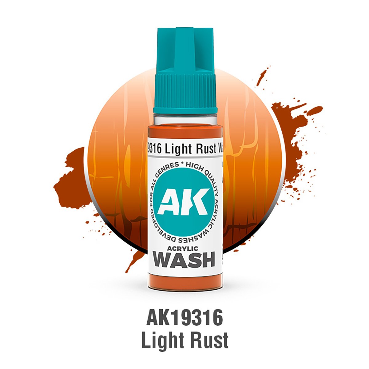 AK Interactive Acrylic Wash: Light Rust Wash 18ml - AK19316