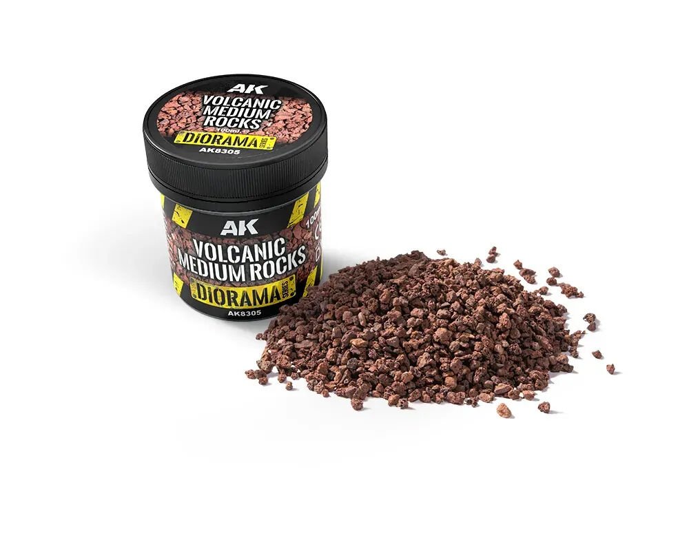 AK Interactive Dioramas: Volcanic Medium Rocks 100ml - AK8305