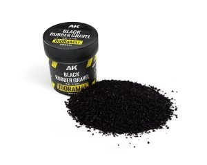 AK Interactive Dioramas: Black Rubber Gravel 0.8-2mm - AK8311