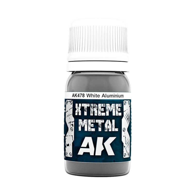 AK Interactive Xtreme Metal White Aluminium Enamel Paint 30ml - AK478