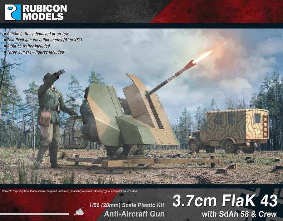 Rubicon Models - 3.7cm Flak43 with SdAh 58 Trailer & Crew